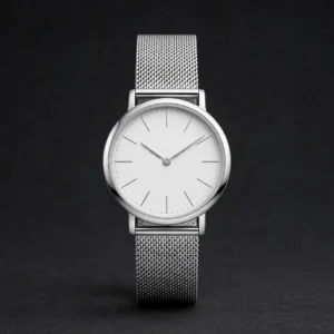 Minimalist Silver Mesh Watch